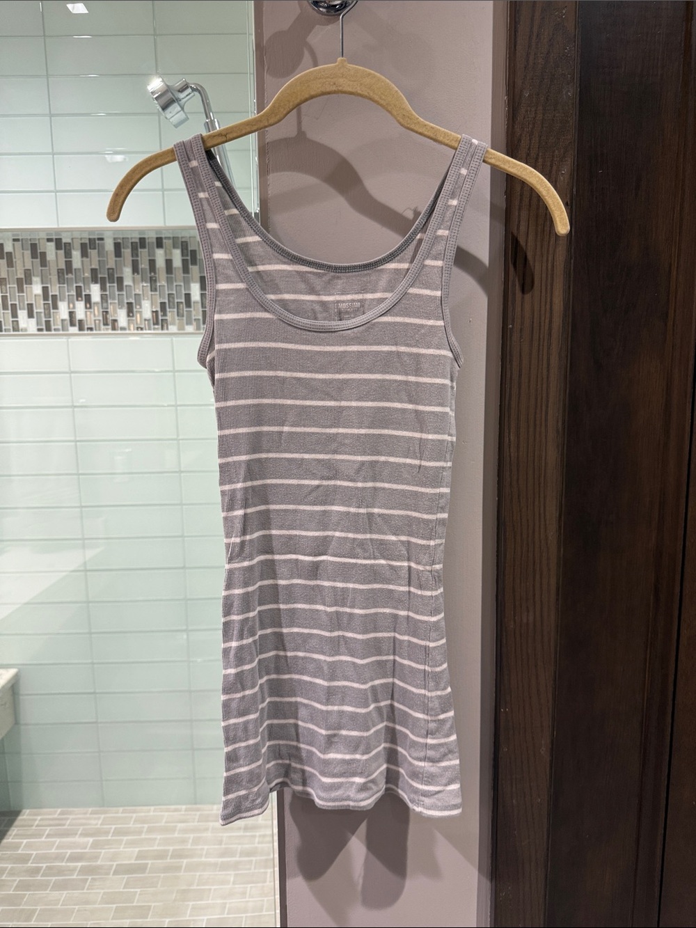 Mossimo Supply Co. Gray & White Ribbed Tank